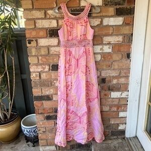 Lilly Pulitzer Pink Maxi Dress Size 0